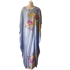Grey Blue Printed Kaftan